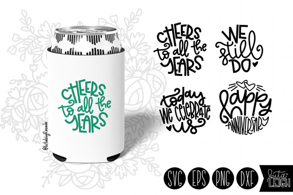 Anniversary and Wedding Hand Lettered Rounds
