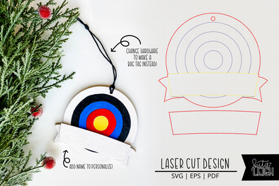 Archery Laser Bag Tag Cut File | Christmas Ornament SVG