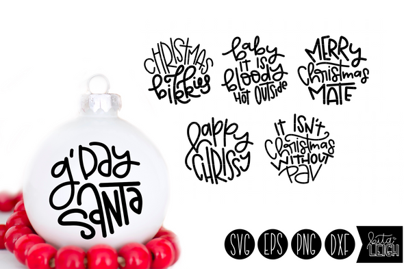 Aussie Christmas Hand Lettered Rounds