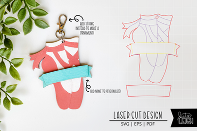 Ballet Laser Bag Tag Cut File | Christmas Ornament SVG