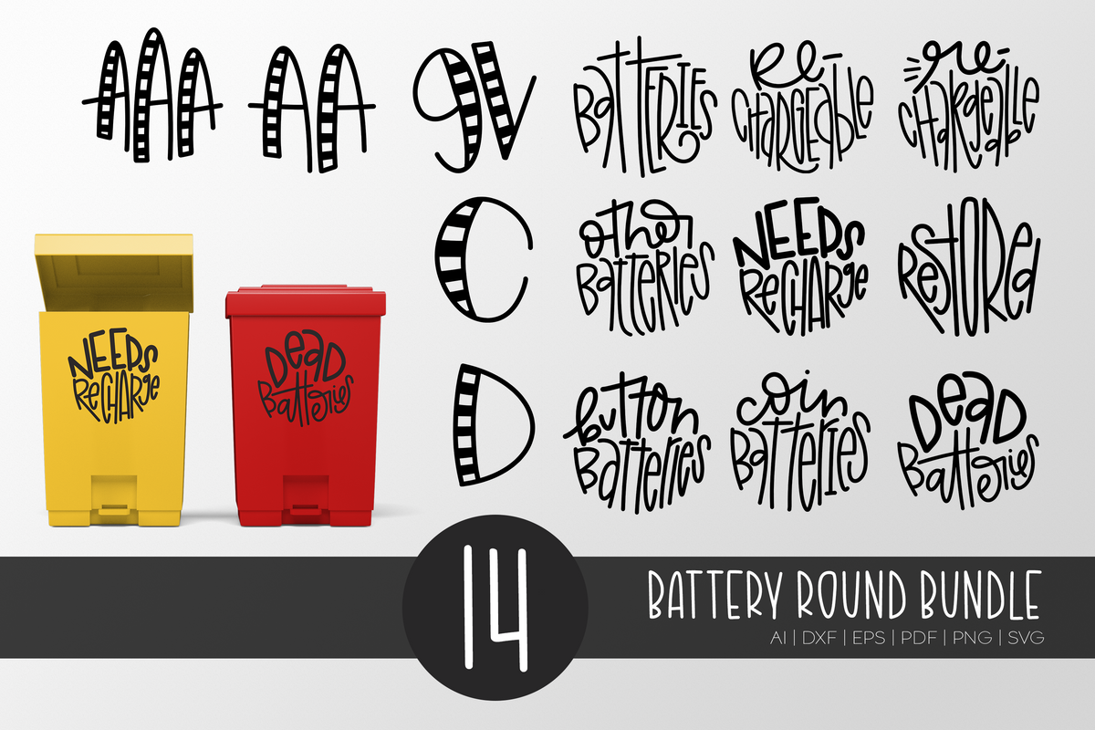 Battery Organization Hand Lettered Rounds – Kitaleigh LLC