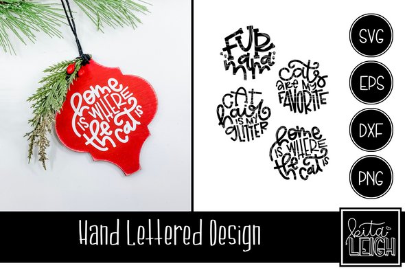 Cat Hand Lettered Rounds Bundle