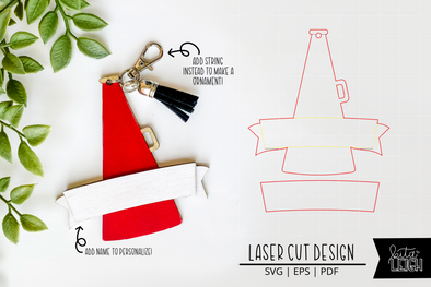 Cheer Laser Bag Tag Cut File | Christmas Ornament SVG
