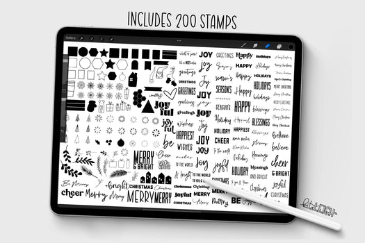 356 Procreate Brushes | Christmas Card Creator Kit