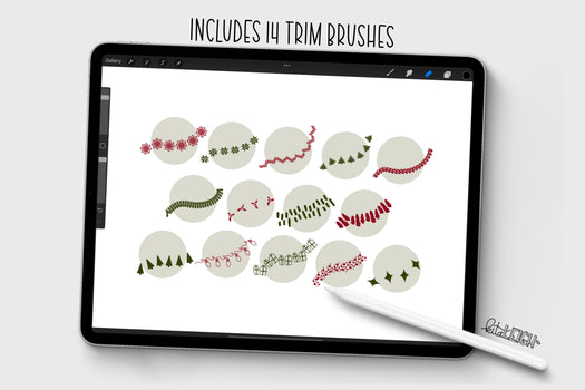 356 Procreate Brushes | Christmas Card Creator Kit