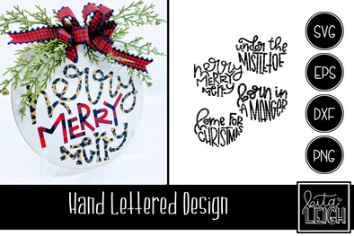 Christmas Hand Lettered Half Rounds Set 7