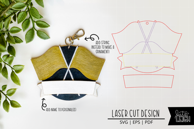 Color Guard Laser Bag Tag Cut File | Christmas Ornament SVG