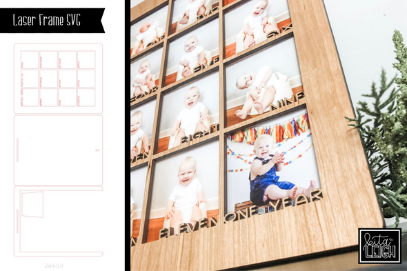 Laser Cut Baby Monthly Photo Frame SVG