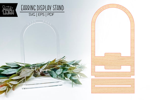 Dainty Arch Square Logo Stand | Single Earring Display