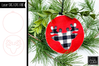Laser Deer Cutout Christmas Ornament Design