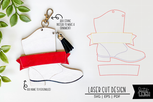 Drill Team Laser Bag Tag Cut File | Christmas Ornament SVG