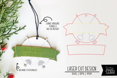 Fencing Laser Bag Tag Cut File | Christmas Ornament SVG