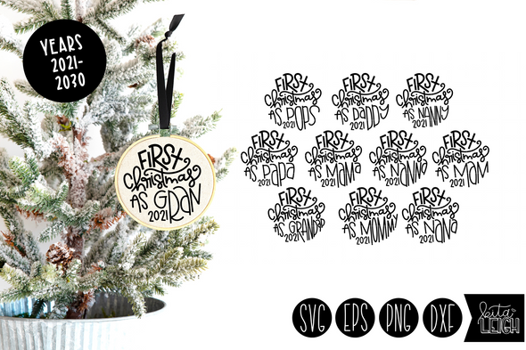 First Family Christmas Hand Lettered Rounds Set 2