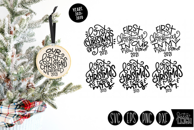 First Christmas Hand Lettered Rounds Set 2