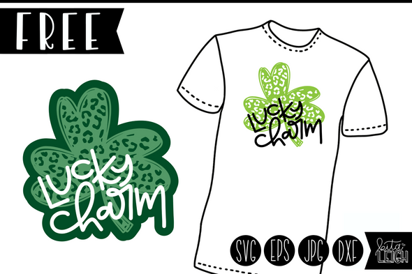 FREE Lucky Charm Leopard Shamrock SVG Design for Vinyl Cutters or Sublimation