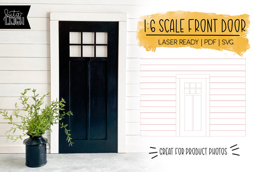 1:6 Scale Front Door Laser Design | Farmhouse Product Photography Prop