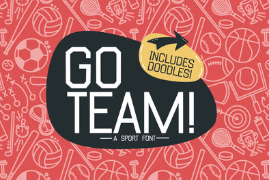 Go Team Sport Font with Doodles