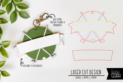 Golf Laser Bag Tag Cut File | Christmas Ornament SVG