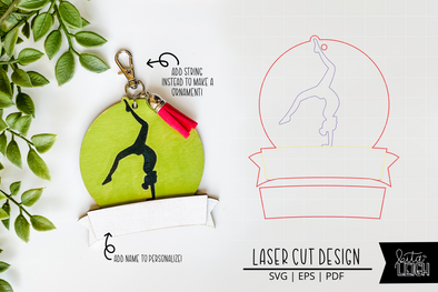 Gymnastics Laser Bag Tag Cut File | Christmas Ornament SVG