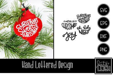 Christmas Hand Lettered Half Rounds Set 3
