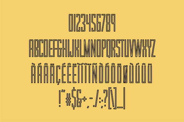 Harrison a Tall Block Style Hollow Sans Serif