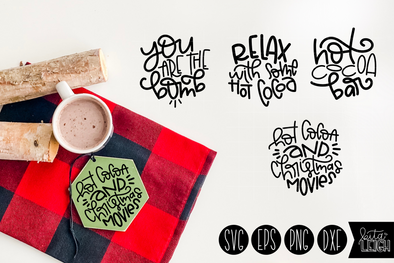 Christmas Hot Cocoa Hand Lettered Hexies