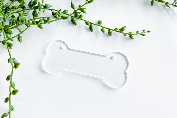 40- Clear Acrylic Dog Bone Blank