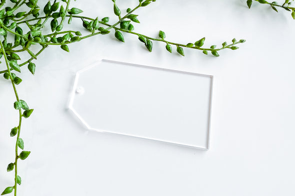 20-Large Clear Acrylic Tag Blank