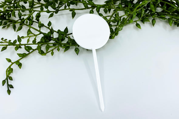 6-(6) Six 1.5" White Acrylic Round Cupcake Topper Blanks