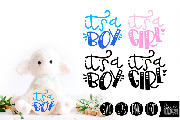 It's a Boy It's a Girl Hand Lettered Rounds