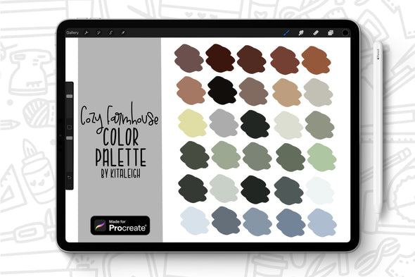 Cozy Farmhouse Procreate Color Palette Swatch