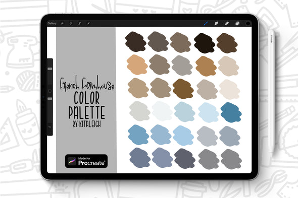 French Farmhouse Procreate Color Palette Swatch