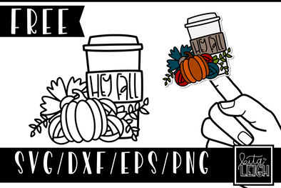 FREE Hey Fall Coffee Sticker and SVG Design