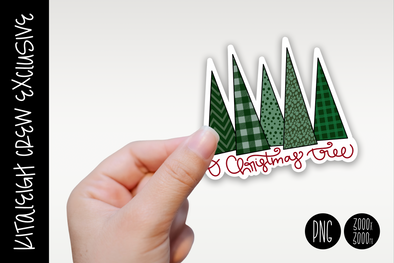 O Christmas Tree Sticker Design