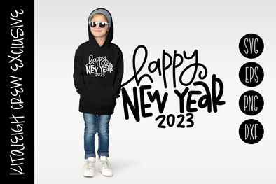Happy New Year 2023, Cut File