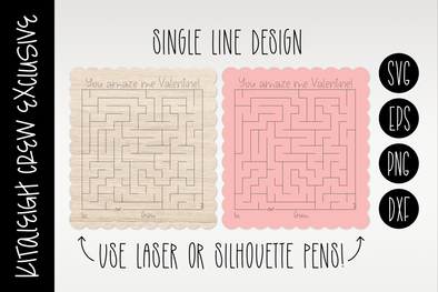 Maze Valentine, Single Line Design