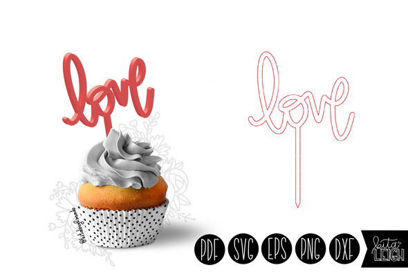 Love Cupcake Topper SVG