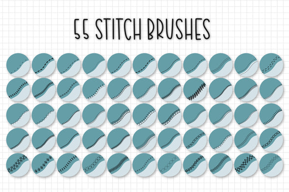 55 Stitch Procreate Brush Bundle