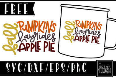 Fall Pumpkins Hayrides Apple Pie Free SVG Design