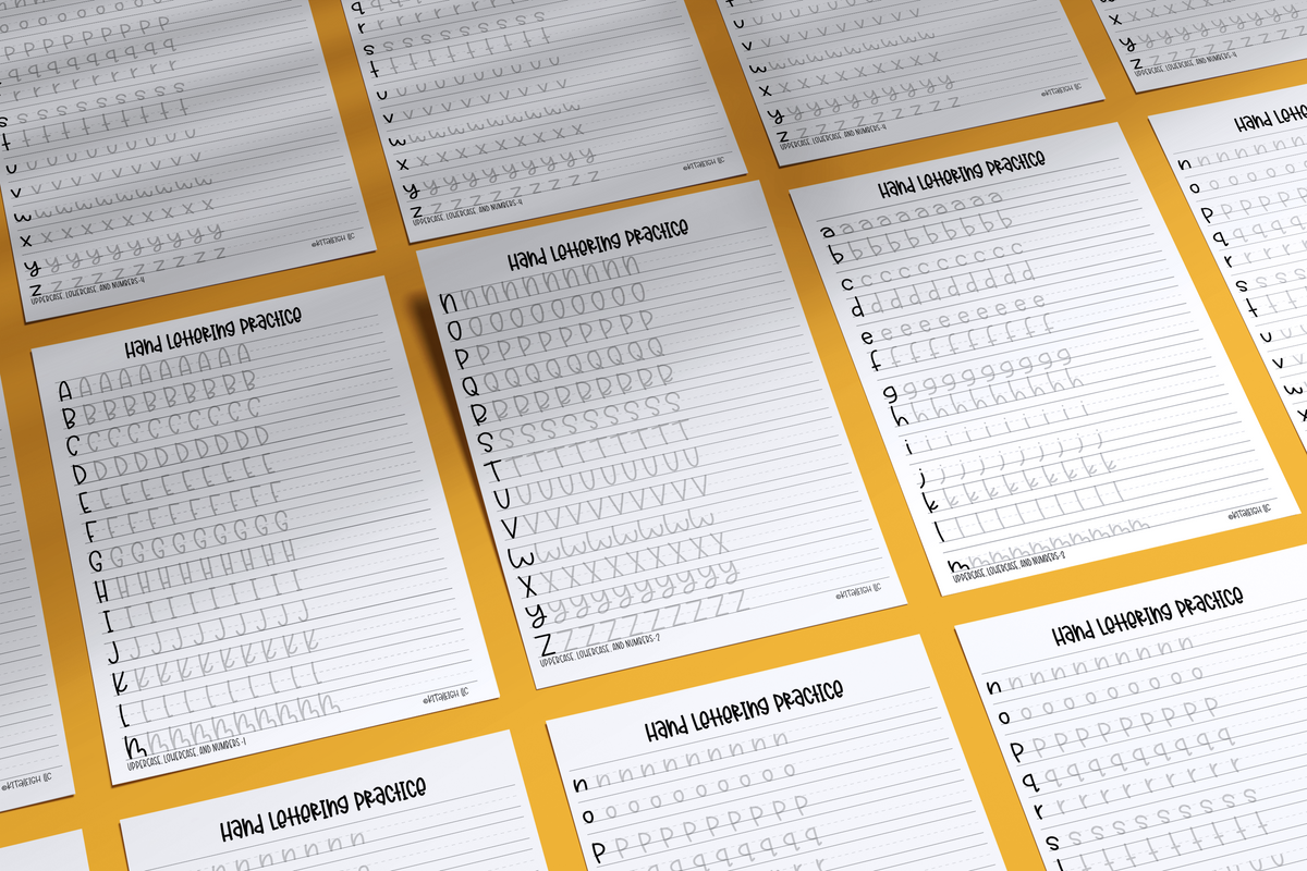 Paper Lettering Sheet Hand Lettering Practice Sheets – Kitaleigh LLC