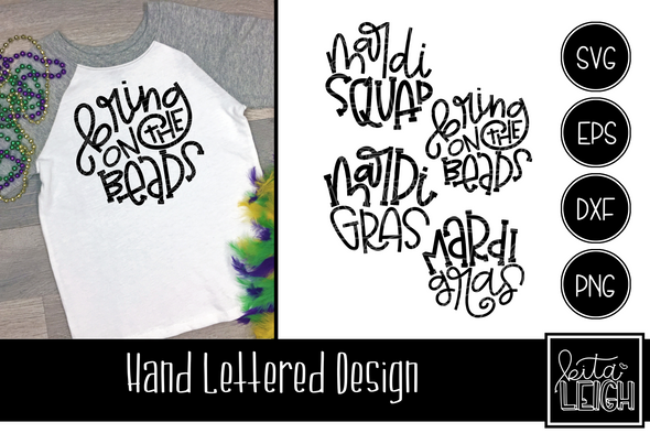 Mardi Gras Hand Lettered Rounds