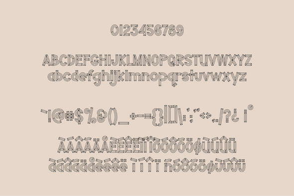 Modern Mountain an Embossed Style Font