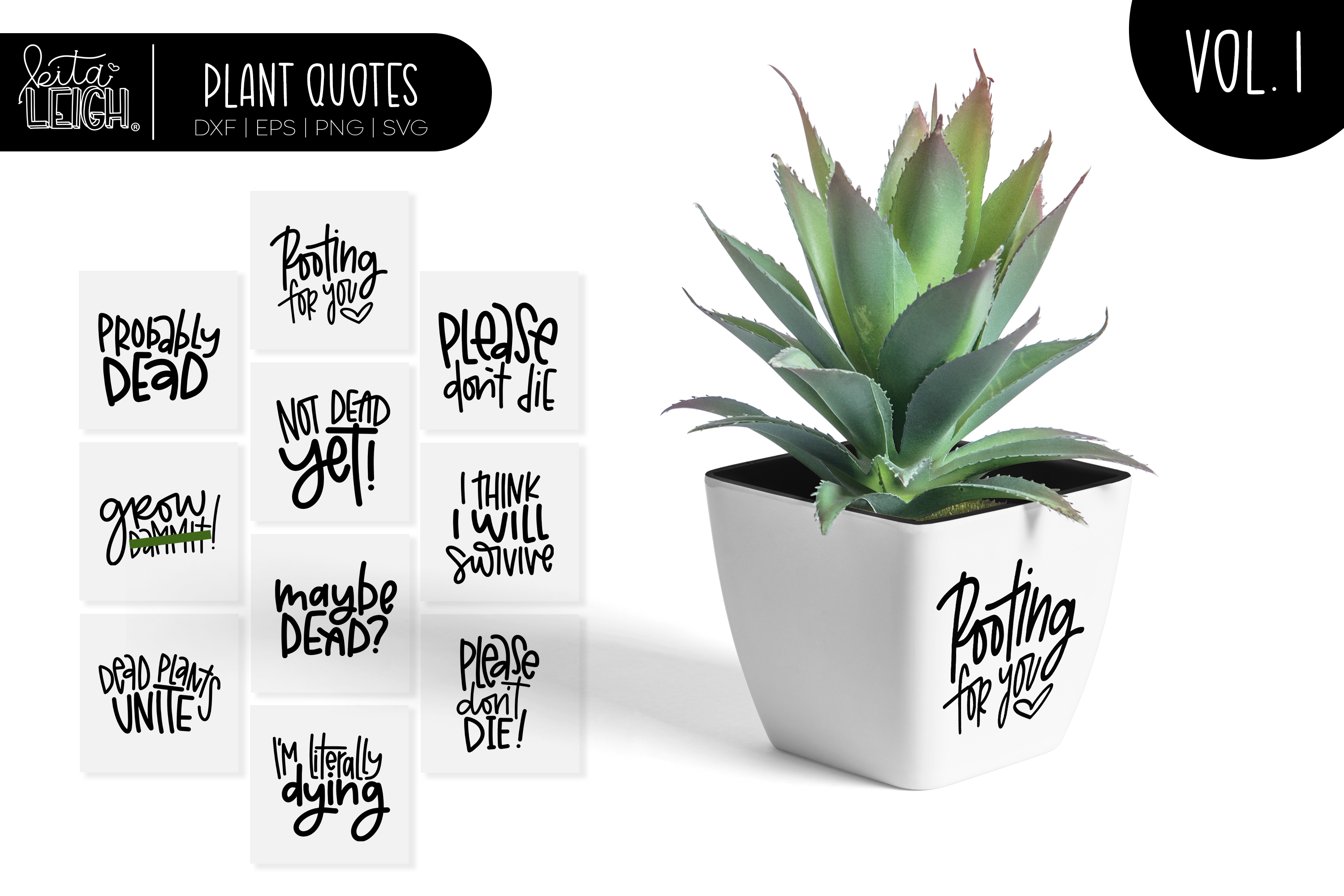 potted plant quotes Hand Lettered Plant Quotes Vol 1 – Kitaleigh LLC