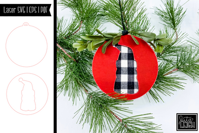Laser Santa Gnome Cutout Christmas Ornament Design