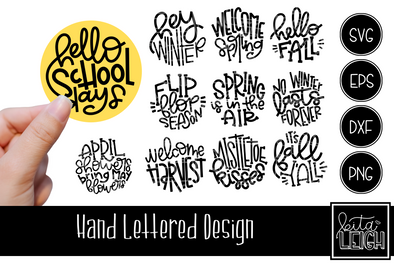 Hand Lettered Rounds for every Season Set 2, Seasonal Rounds