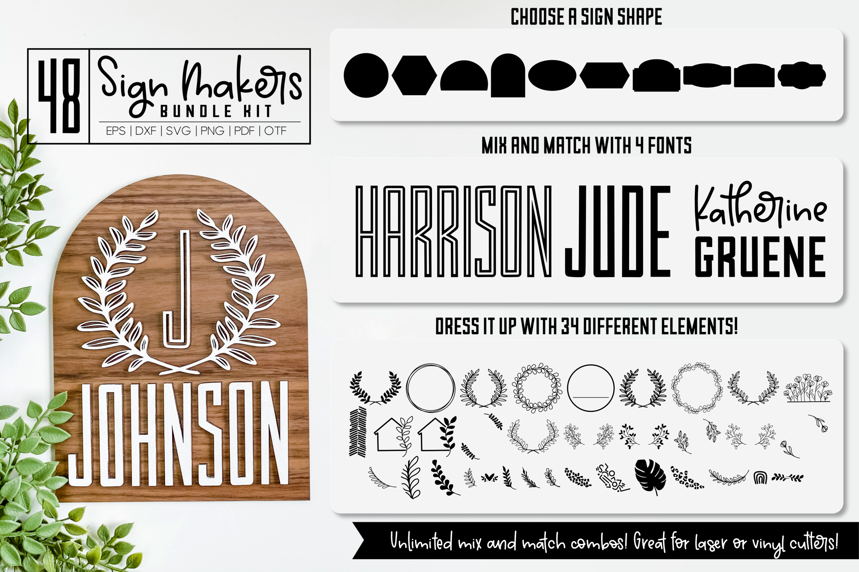 Sign Makers Creator Kit Bundle | 44 Elements and 4 Fonts