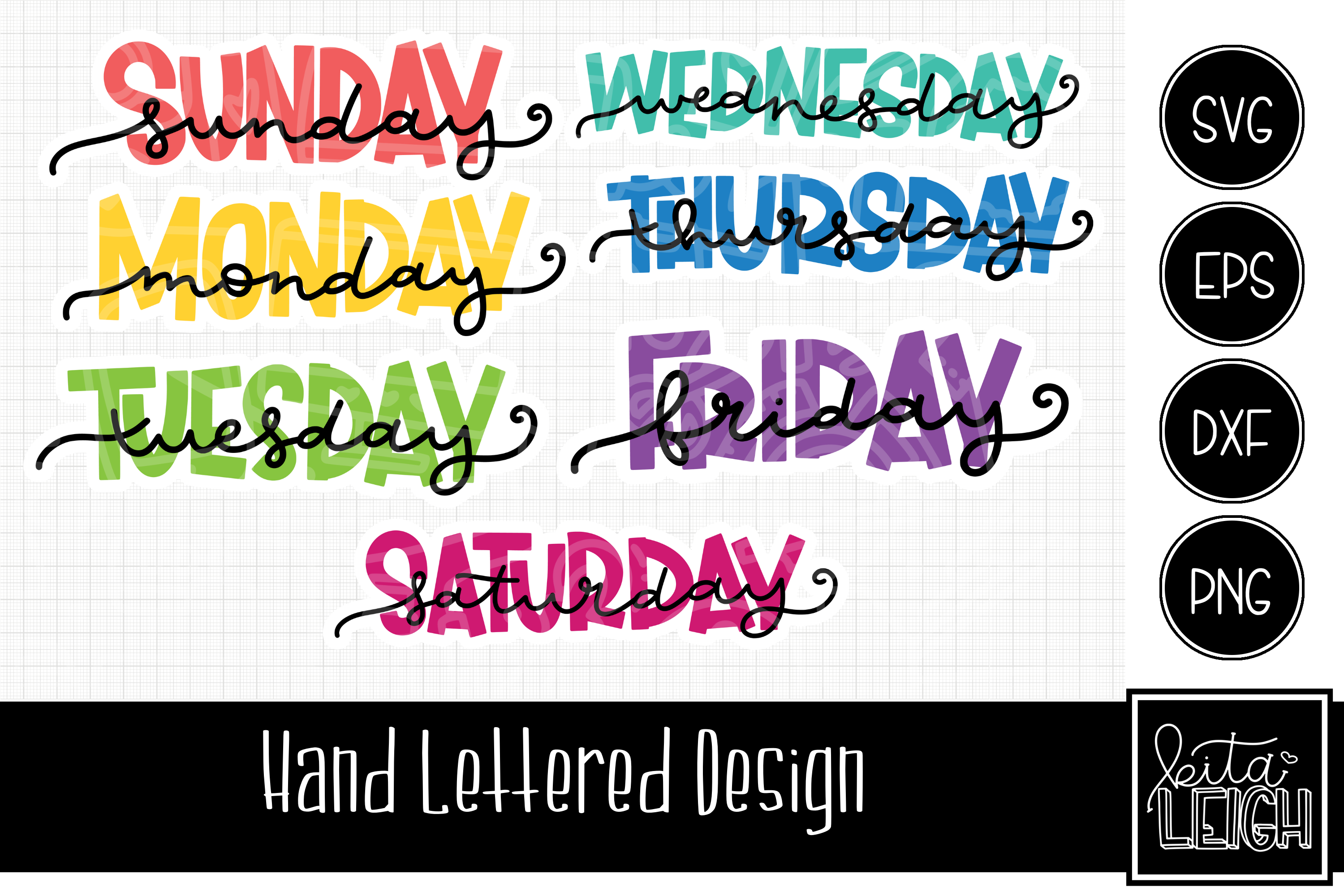Stacked Days of the Week SVG for Vinyl Cutting Machines – Kitaleigh LLC
