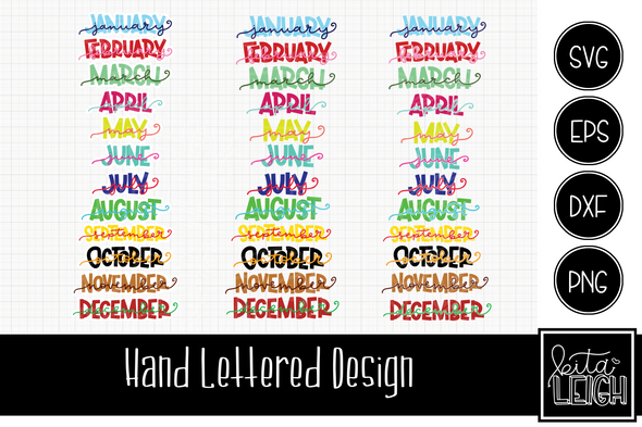 Stacked Months SVG for Vinyl Cutting Machines and Bonus Printable Calendar