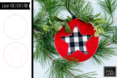 Laser Star Cutout Christmas Ornament Design