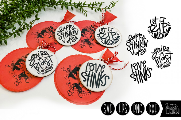 Hand Lettered Stinky Valentines Rounds